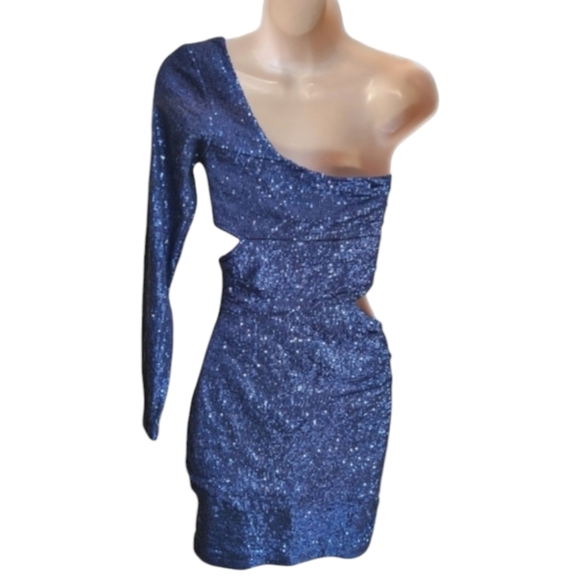 REVOLVE × BEC & BRIDGE Sequined One Shoulder Mini Cocktail Dress - Size 8 - Picture 6 of 10